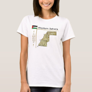 Western Sahara Map + Flag + Title T-Shirt