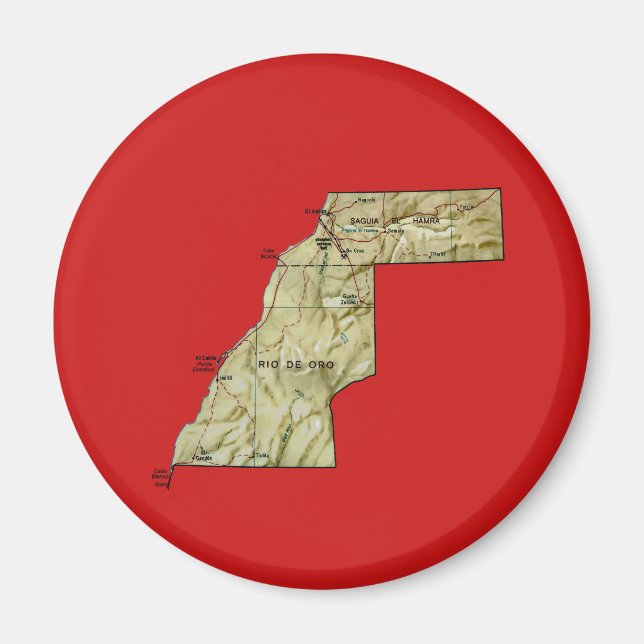 Western Sahara Map Magnet (Front)