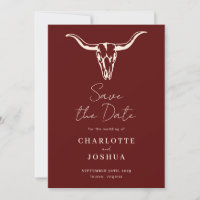 Western Save the Date | Rustic Boho Cow Skull