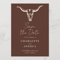 Western Save the Date | Rustic Boho Cow Skull