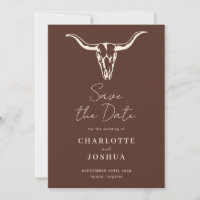 Western Save the Date | Rustic Boho Cow Skull