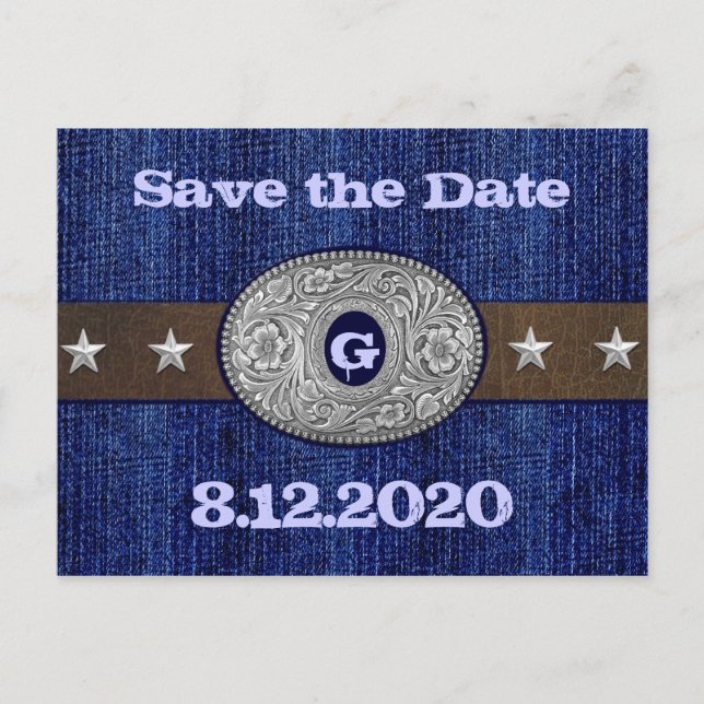 Western Save the Date Wedding Cards (Front)