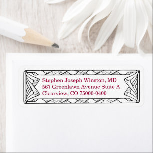 Western Scroll Design Return Address White Return Address Label