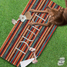 Western Serape Stripe Pattern Pet Name Pet Towel