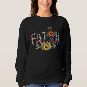 Western Serape Turquoise Rodeo Christian Faith Cro Sweatshirt