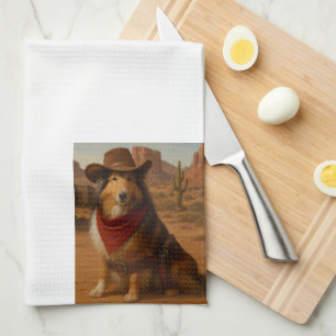 Western Sheltie Tea Towel