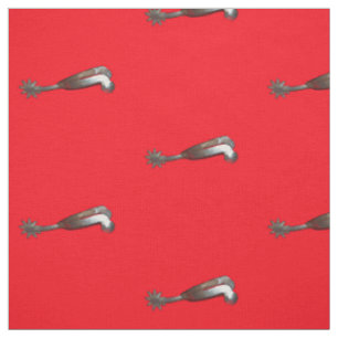 Western Silver Cowboy Rodeo Spurs On Red Fabric