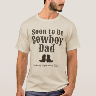 Western Soon to Be Cowboy Dad Baby Announcement T-Shirt