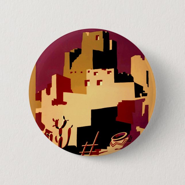 Western Southwest Pueblo WPA National 6 Cm Round Badge (Front)