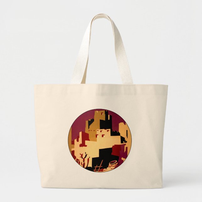 Western Southwest Pueblo WPA National Large Tote Bag (Front)
