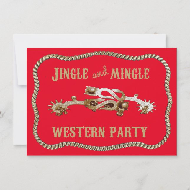 Western Spurs Jingle All The Way Christmas Invitation (Front)