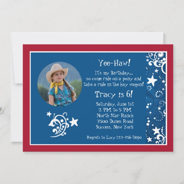 Western Stars Photo Invitation (Front)