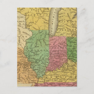 Western states, territories postcard
