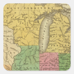 Western states, territories square sticker