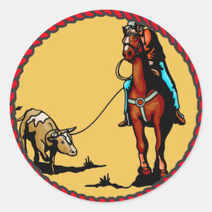 Western Sticker Team Roping Steer Roping