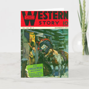 Western Story 1941 Christmas magazine cover Holiday Card