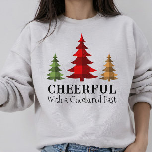Western Style Buffalo Checks Christmas Trees Sweatshirt