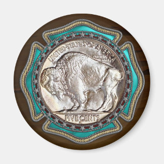 Western Style Buffalo Nickle Magnet