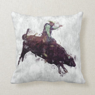 Western-style Bull Rider Rodeo Cowboy Cushion