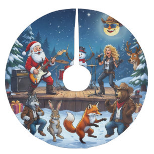Western Style Christmas Brushed Polyester Tree Skirt