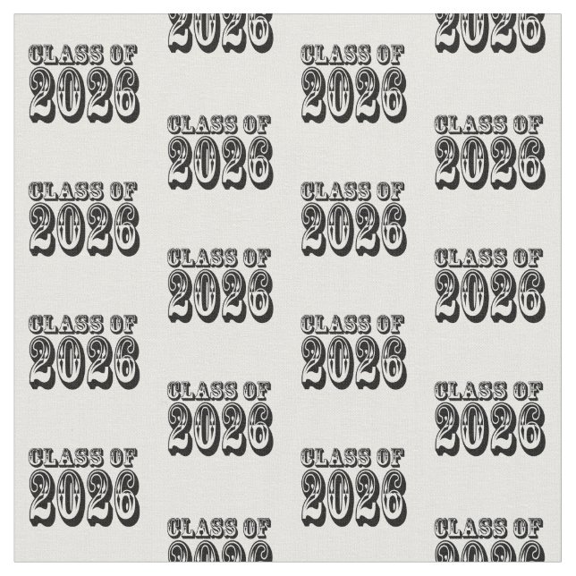 Western Style Class of 2026 Graduation Fabric (Close Up)