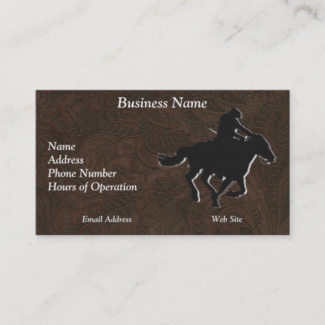 Western-style Galloping Horse and Cowboy Business Card (Front)