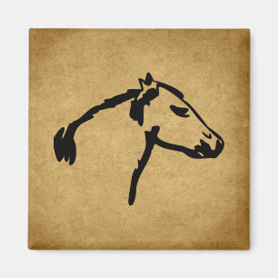 Western Style Horse Profile Fridge Magnet