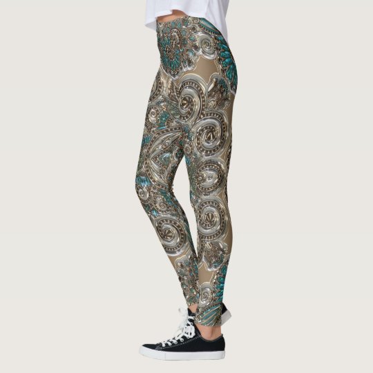 Western Style Jewelled Print Leggings