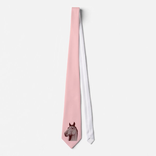 Western Style Pink Horse Neck Tie (Front)