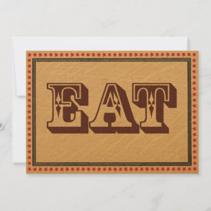 Western Style Reception PartyDinner Menu Invitation