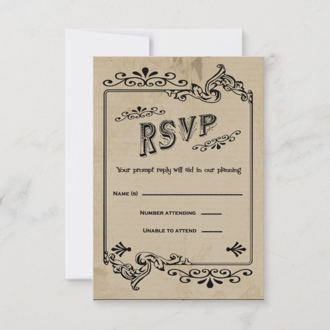 Western Style RSVP Response Card (Front)