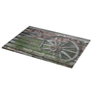 Western Style Rustic Wagon Wheel Cutting Board