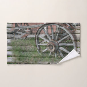 Western Style Rustic Wagon Wheel Hand Towel