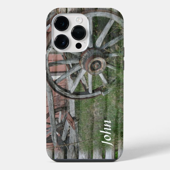 Western Style Rustic Wagon Wheel iPhone Case (Back)