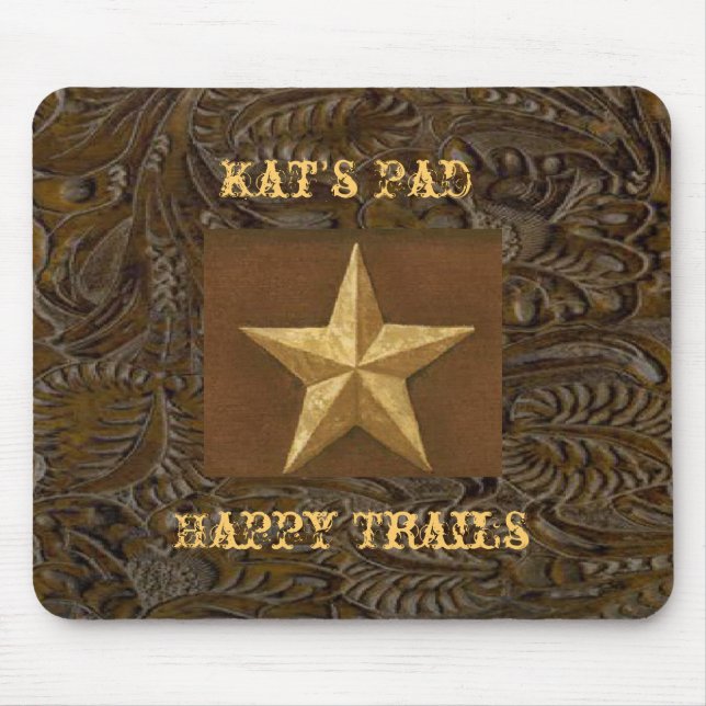 Western Style Star Leather Tool Print Mousepad (Front)