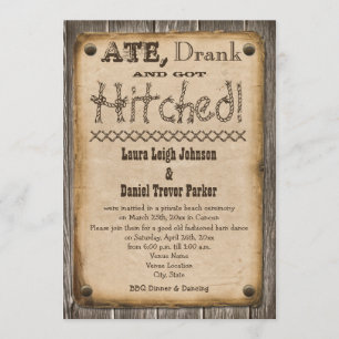 Western Style Wedding Reception Invite