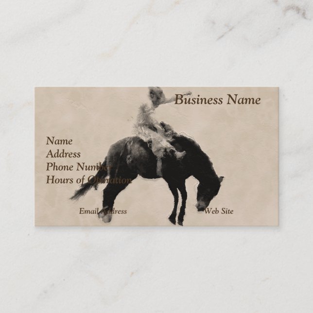 Western-style Western-style Bucking Bronco Cowboy Business Card (Front)