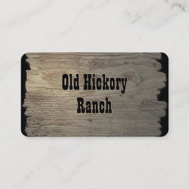 Western-Style Wood Sign Business Card (Front)