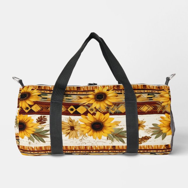 Western Sunflower Duffle Bag (Front)