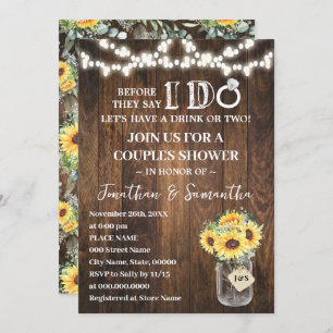 Western Sunflowers Before I do Couples Shower Invitation