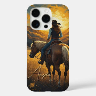 Western Sunset Cowgirl iPhone protection case