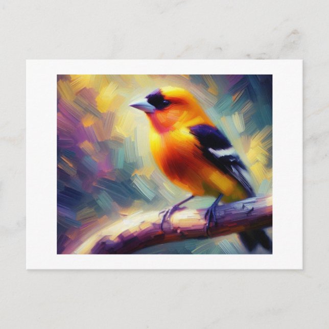 Western Tanager Bird, Postcard (Front)