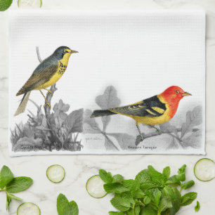 Western Tanager Tea Towel