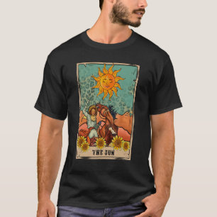Western Tarot Card The Sun Desert Sunflower Wester T-Shirt
