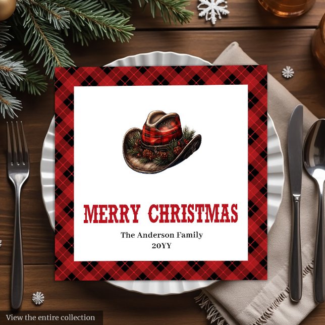 Western tartan napkins for holiday table setting (Western tartan napkins for holiday table setting

)