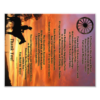 Western Teacher Appreciation Poem Print