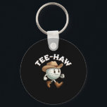 Western Tee Haw Y'all Funny Golf Ball Cowboy South Key Ring<br><div class="desc">Western Tee Haw Y'all Funny Golf Ball Cowboy Southern Retro 1</div>