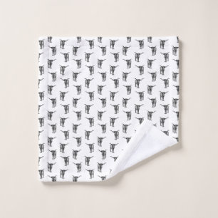 Western Texas Longhorn Bull CUSTOM BG COLOR Wash Cloth