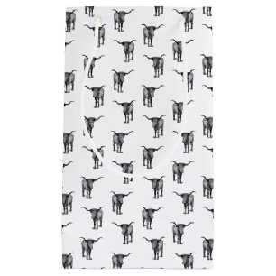 Western Texas Longhorn Bull CUSTOM COLOR Small Gift Bag