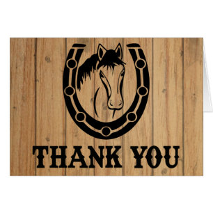 Western Thank You Horse Brown Wood Country Wedding